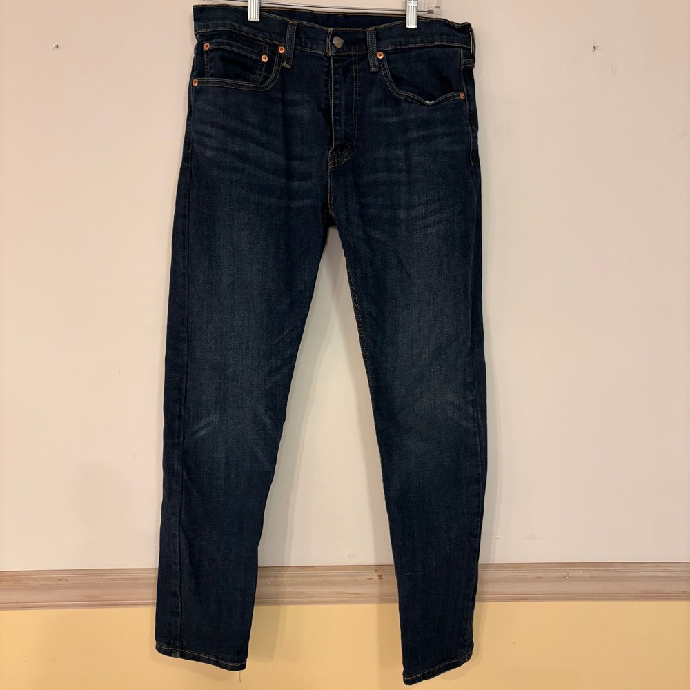Levis 512 Slim Taper Mens Jeans 34x34‎ Red Tab Dark Wash Indigo Denim Pants